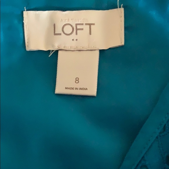 NWOT SIZE 8 Turquoise LOFT Eyelet Dress - Picture 5 of 5
